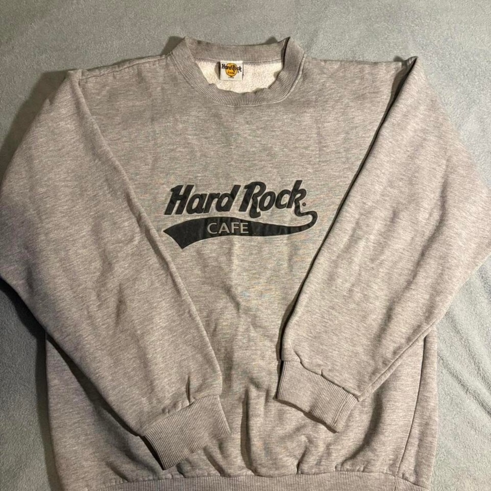 Vintage Grey Hard‎ Rock Cafe Paris crewneck sweatshirt